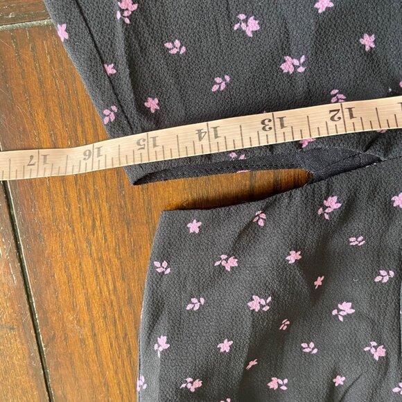 French Connection Verona Crepe Mini Dress Navy Blue Pink Floral Cut Outs Short 8 - Picture 16 of 16